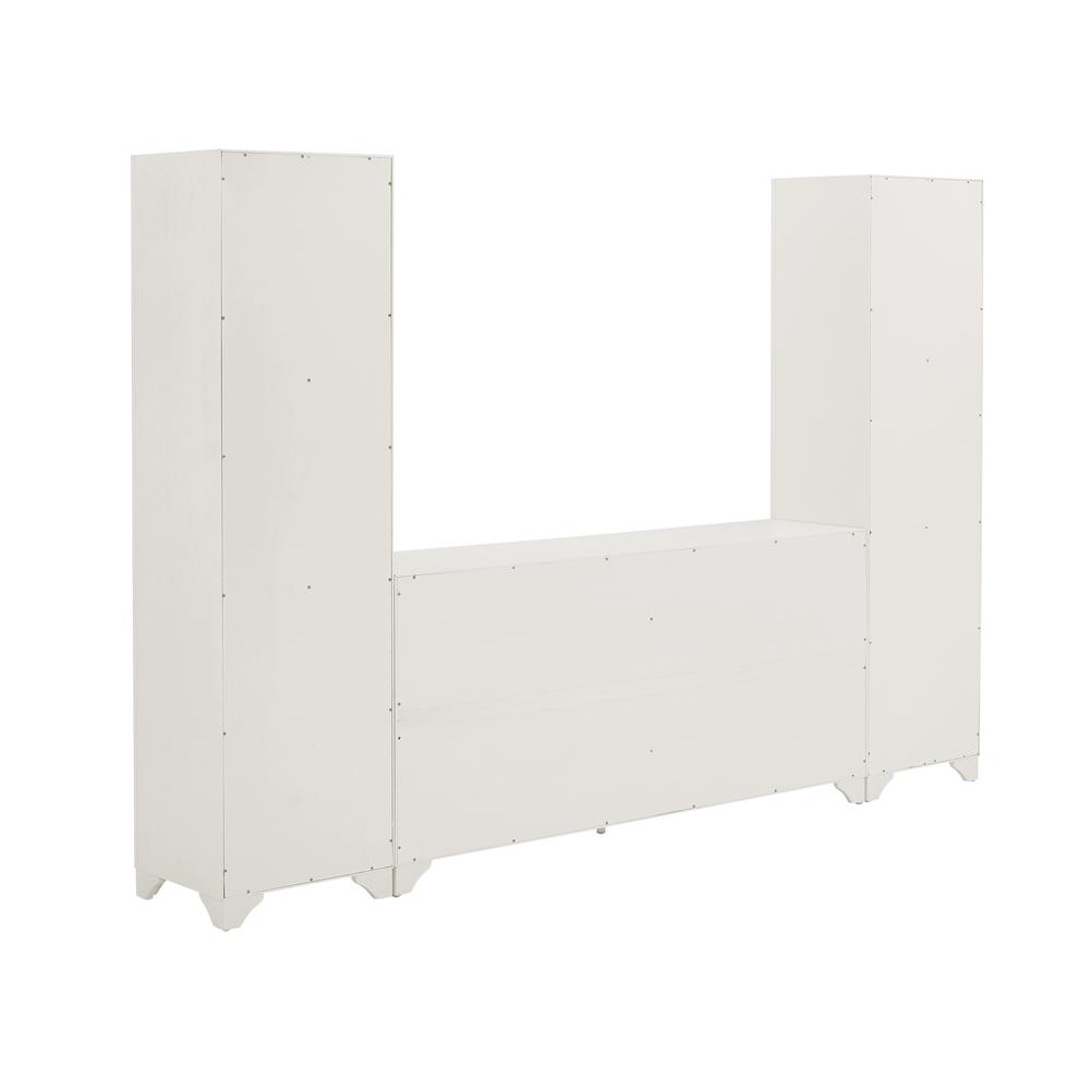 Tara 3Pc Sideboard And Bookcase Set Distressed White - Sideboard & 2 Bookcases. Picture 17