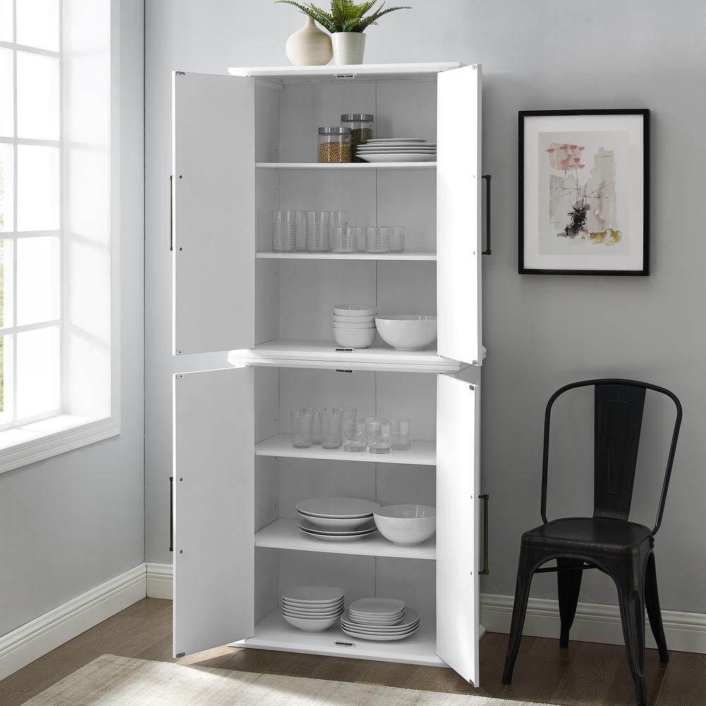 Bartlett Tall Storage Pantry White - 2 Stackable Pantries. Picture 5