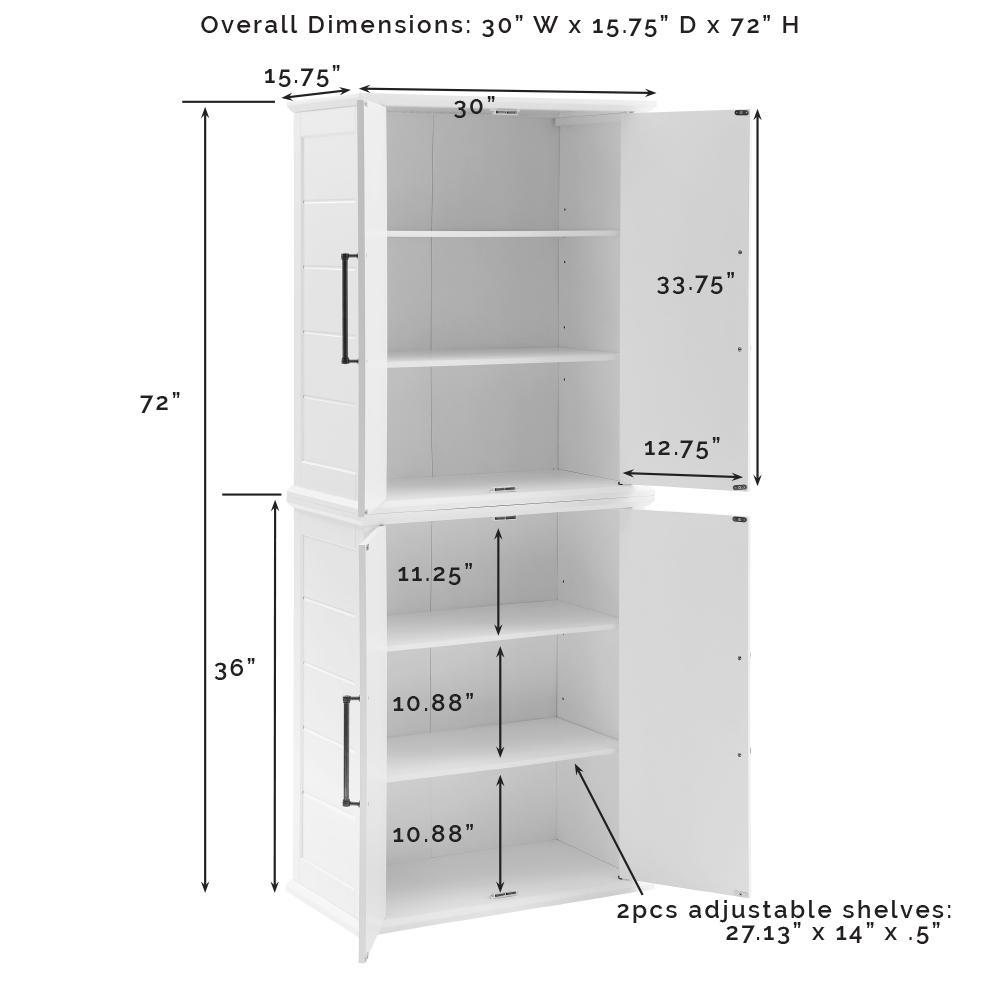 Bartlett Tall Storage Pantry White - 2 Stackable Pantries. Picture 3