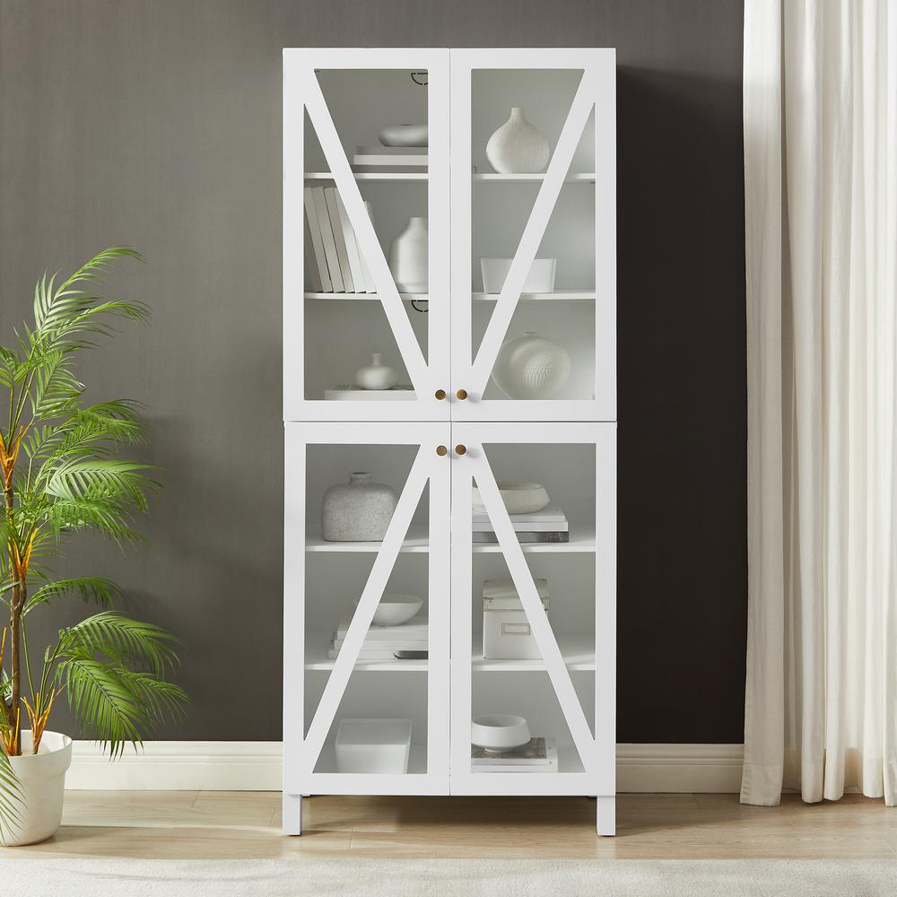 Cassai Tall Storage Pantry White - 2 Stackable Pantries. Picture 3