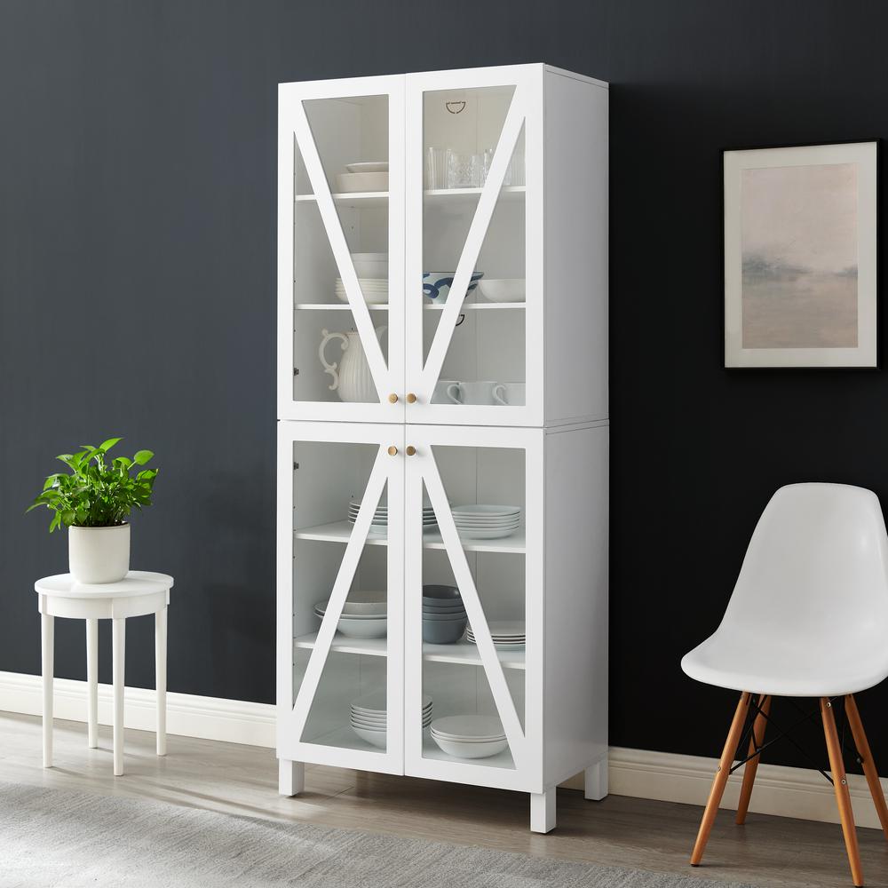 Cassai Tall Storage Pantry White - 2 Stackable Pantries. Picture 6