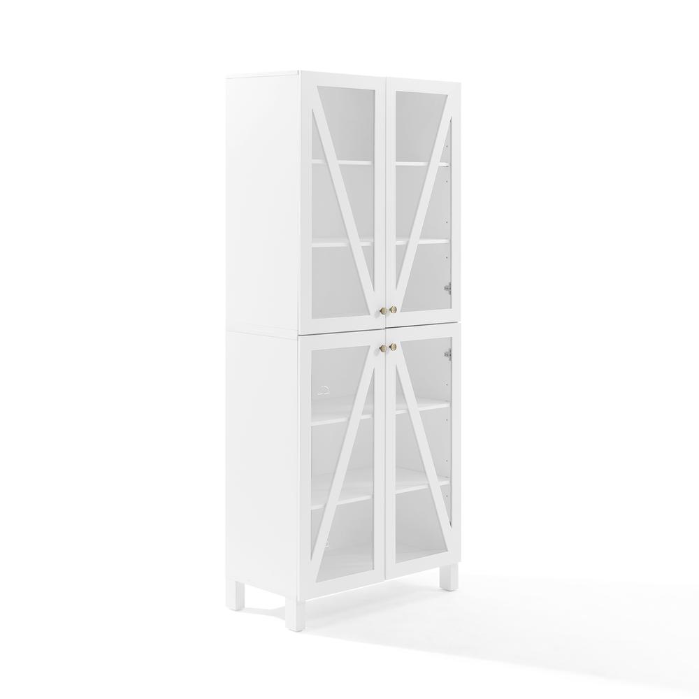 Cassai Tall Storage Pantry White - 2 Stackable Pantries. Picture 1