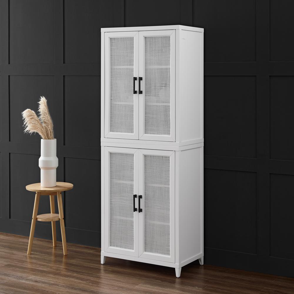 Milo Tall Storage Pantry White - 2 Stackable Pantries. Picture 2