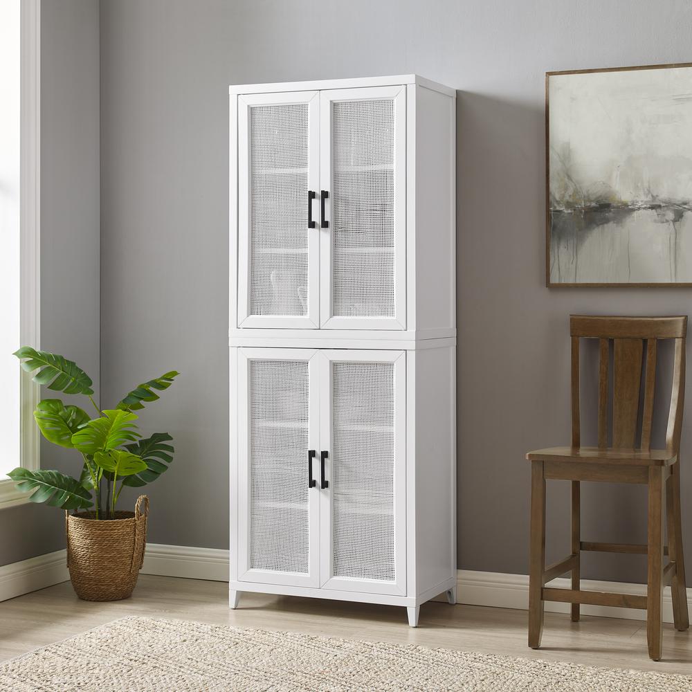 Milo Tall Storage Pantry White - 2 Stackable Pantries. Picture 5