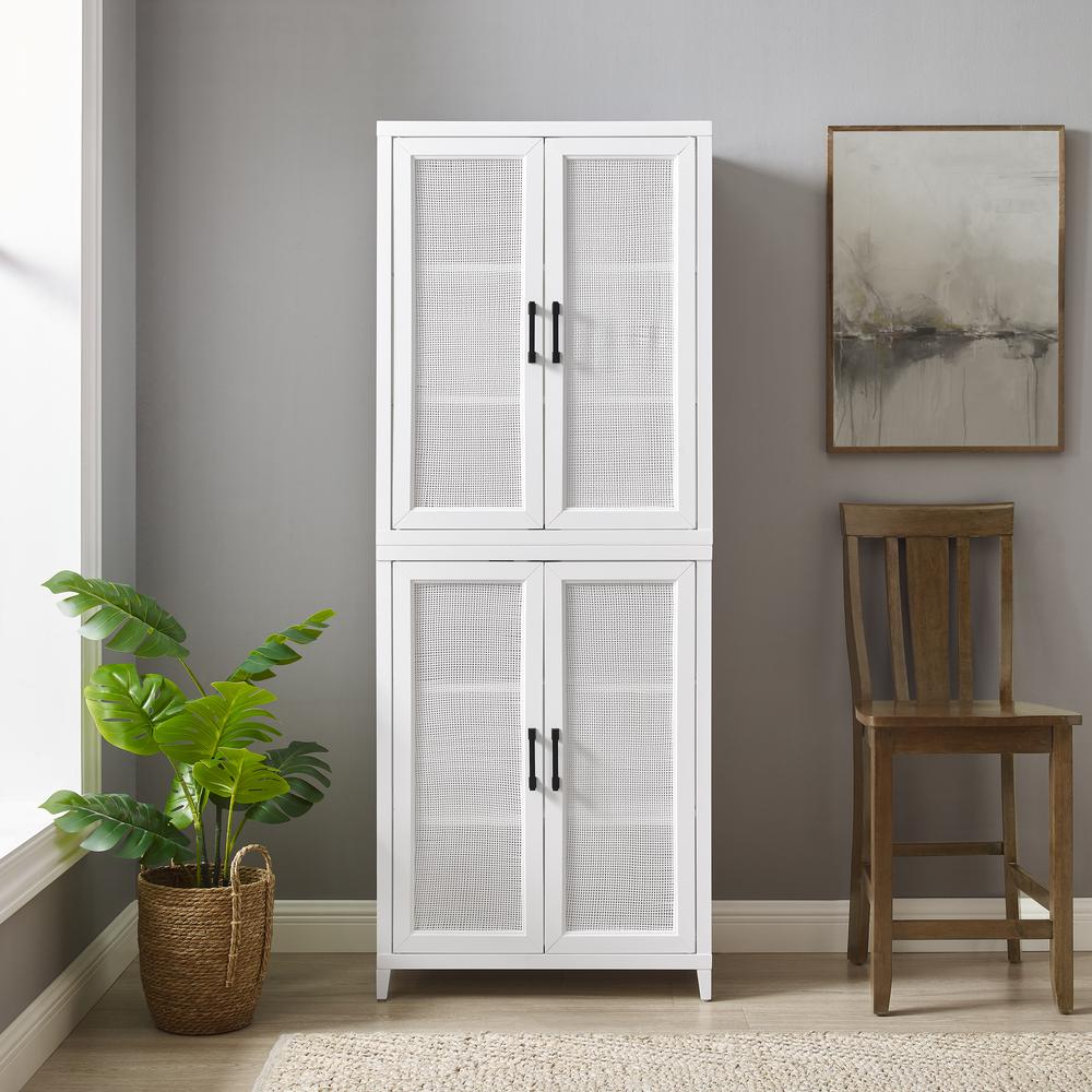 Milo Tall Storage Pantry White - 2 Stackable Pantries. Picture 6