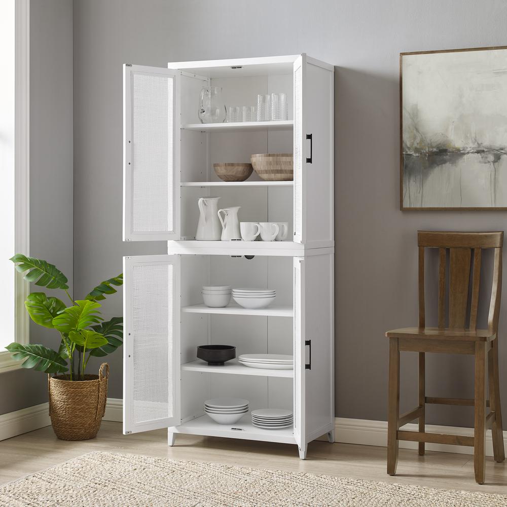 Milo Tall Storage Pantry White - 2 Stackable Pantries. Picture 7