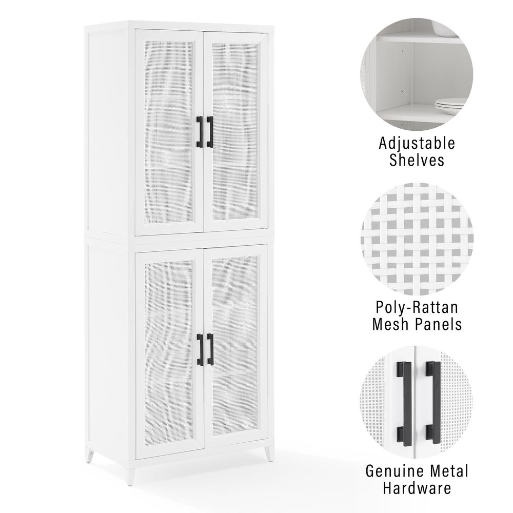 Milo Tall Storage Pantry White - 2 Stackable Pantries. Picture 12