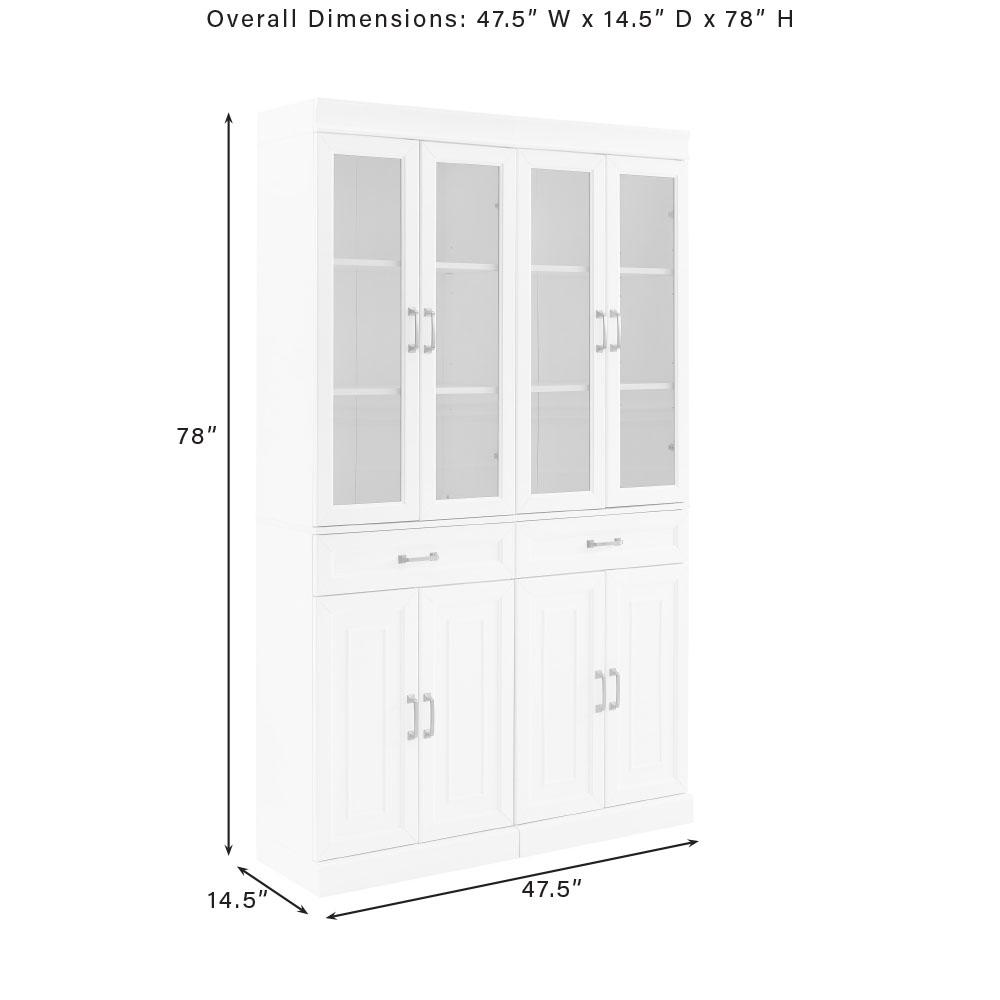 Stanton 2Pc Glass Door Kitchen Storage Pantry Cabinet Set. Picture 7