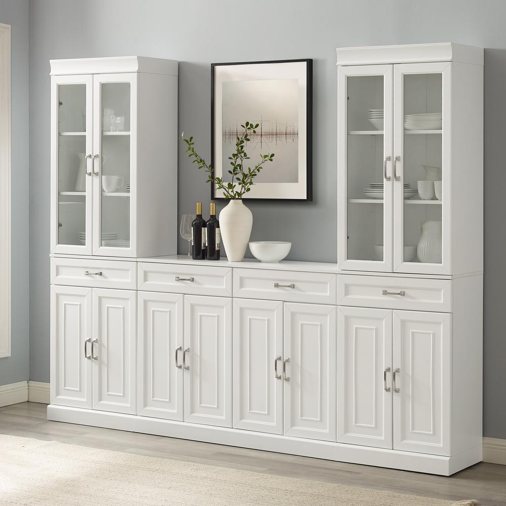 Stanton 3Pc Sideboard And Glass Door Pantry Set White - Sideboard & 2 Pantries. Picture 15