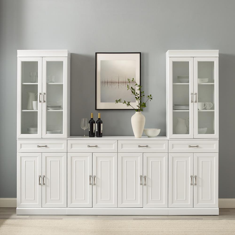 Stanton 3Pc Sideboard And Glass Door Pantry Set White - Sideboard & 2 Pantries. Picture 10