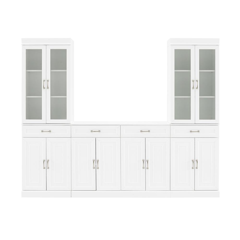 Stanton 3Pc Sideboard And Glass Door Pantry Set White - Sideboard & 2 Pantries. Picture 2