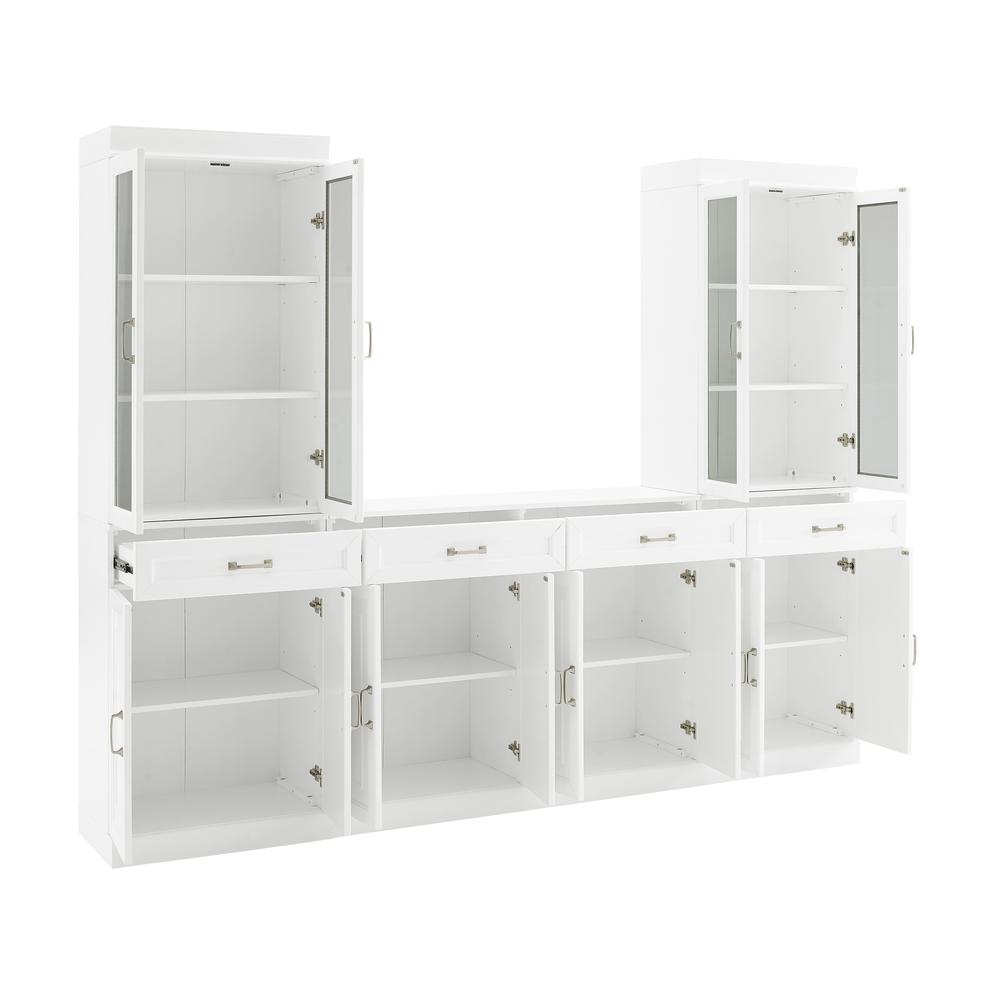 Stanton 3Pc Sideboard And Glass Door Pantry Set White - Sideboard & 2 Pantries. Picture 3