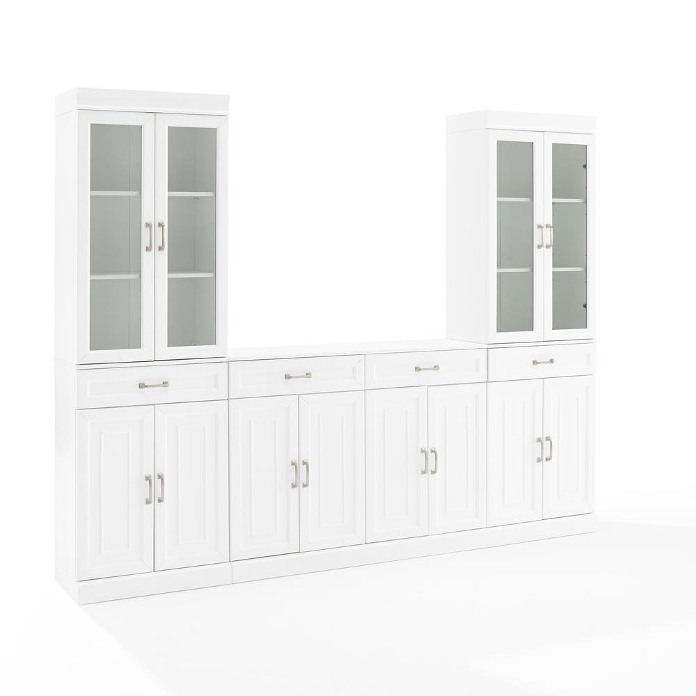 Stanton 3Pc Sideboard And Glass Door Pantry Set White - Sideboard & 2 Pantries. Picture 11