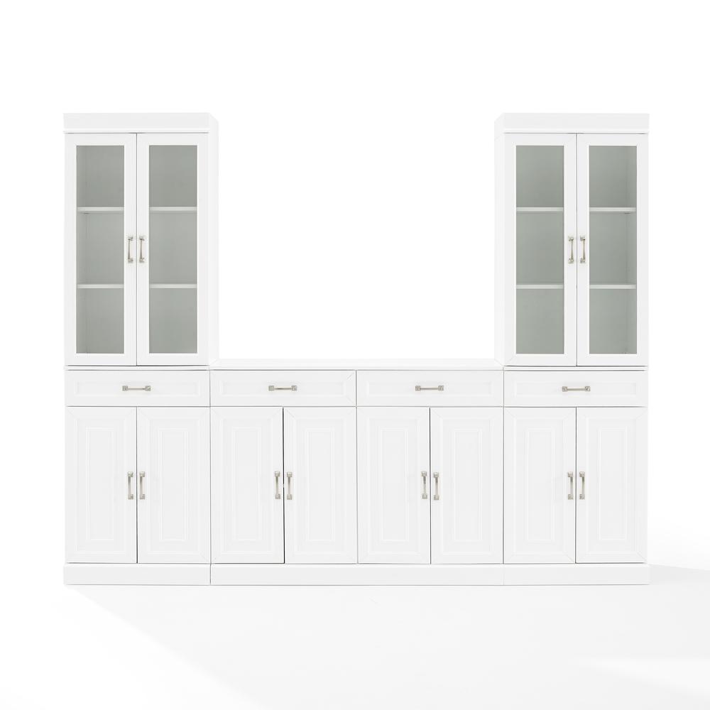Stanton 3Pc Sideboard And Glass Door Pantry Set White - Sideboard & 2 Pantries. Picture 12