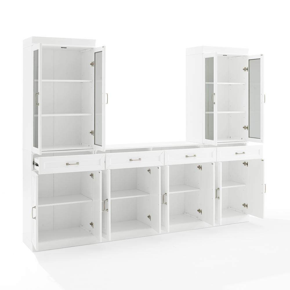 Stanton 3Pc Sideboard And Glass Door Pantry Set White - Sideboard & 2 Pantries. Picture 13