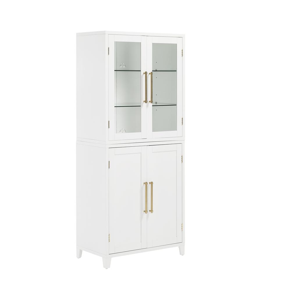 Roarke Pantry Storage Cabinet With Glass Door Hutch. Picture 2