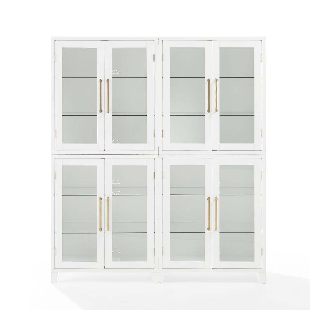 Roarke 2Pc Glass Door Kitchen Pantry Storage Cabinet Set. Picture 2