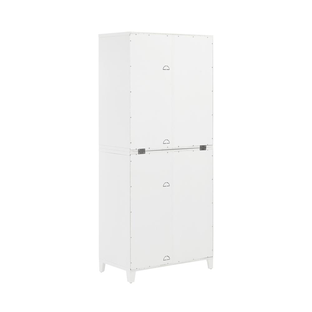 Roarke 2Pc Pantry Storage Cabinet W/Glass Door Hutch Set. Picture 4