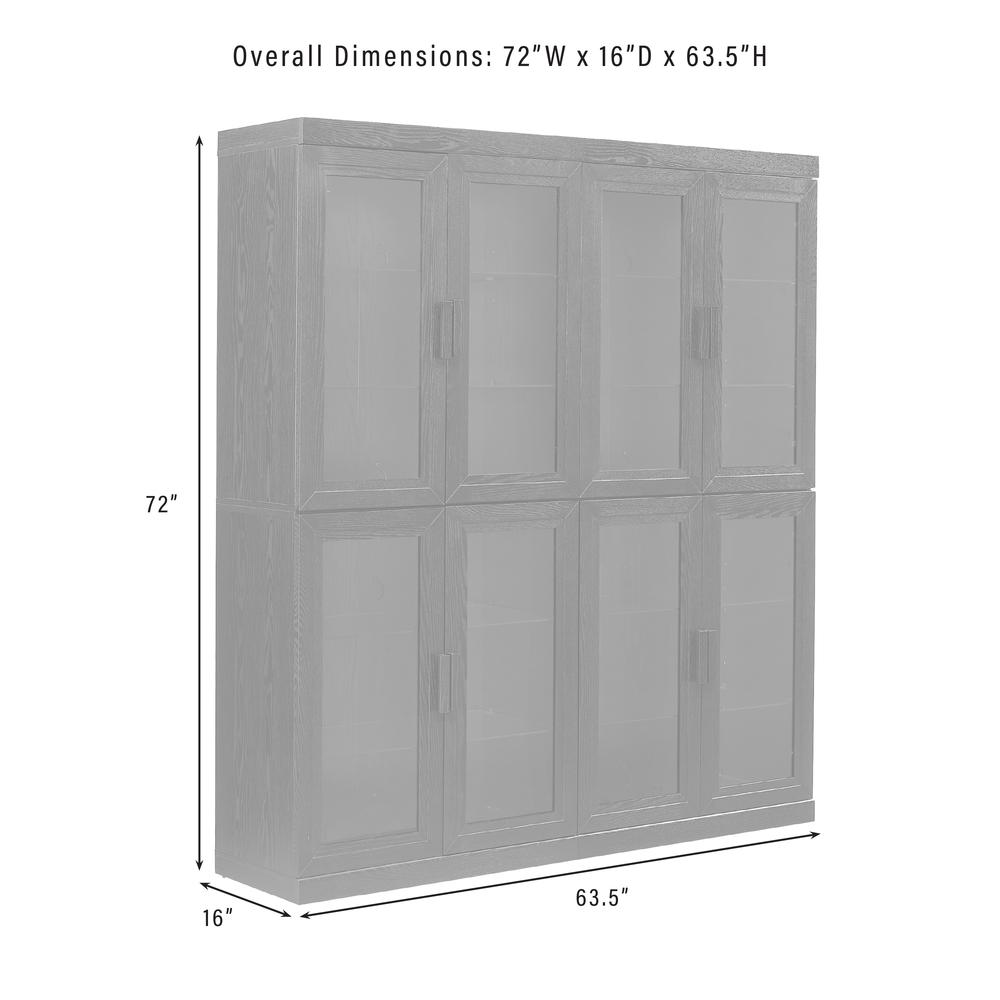 Essen 2Pc Glass Door Kitchen Pantry Storage Cabinet Set. Picture 9