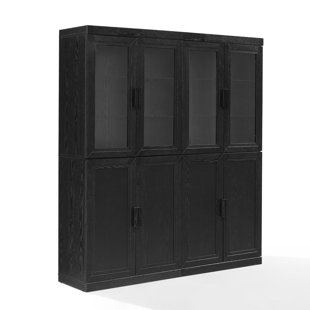 Essen 2Pc Pantry Storage Cabinet W/Glass Door Hutch Set. Picture 1