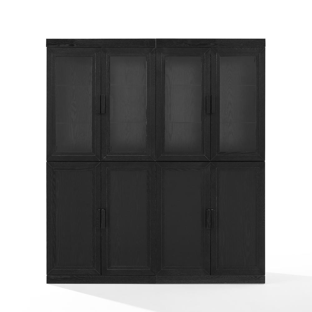 Essen 2Pc Pantry Storage Cabinet W/Glass Door Hutch Set. Picture 2