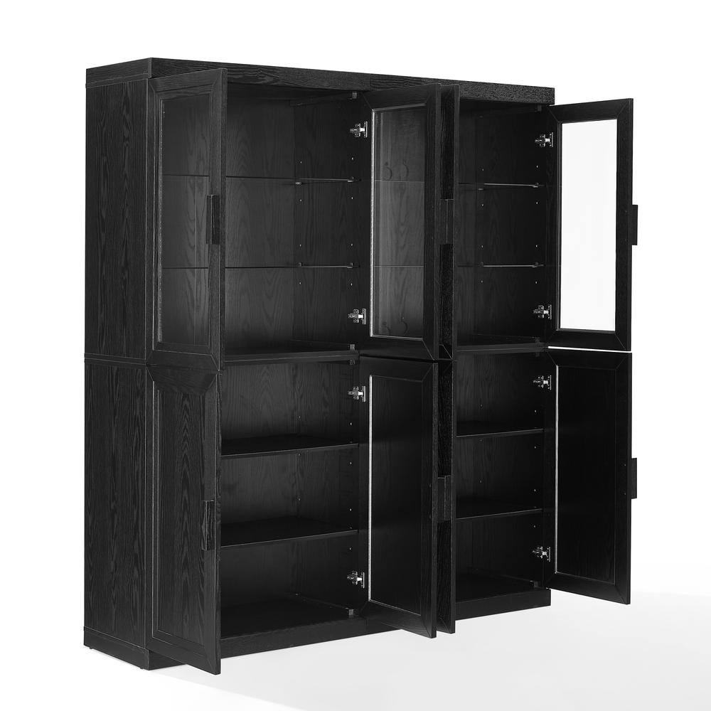 Essen 2Pc Pantry Storage Cabinet W/Glass Door Hutch Set. Picture 4