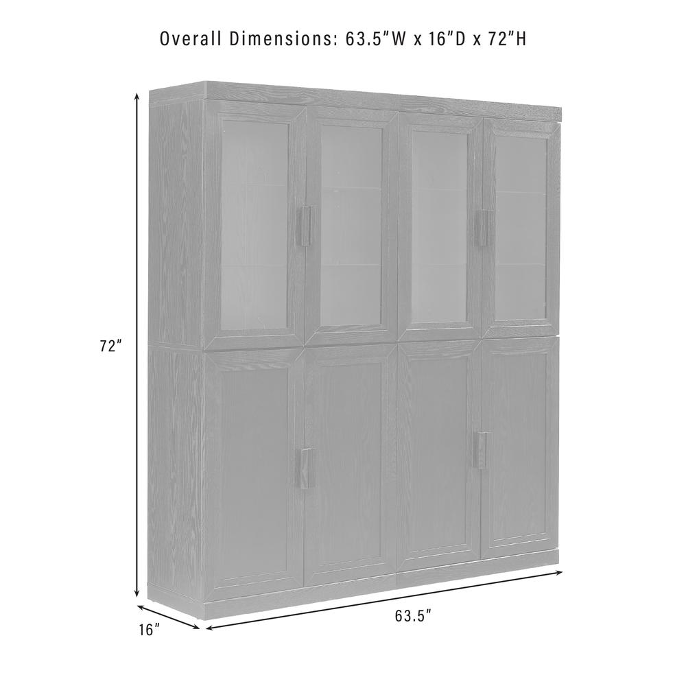 Essen 2Pc Pantry Storage Cabinet W/Glass Door Hutch Set. Picture 9