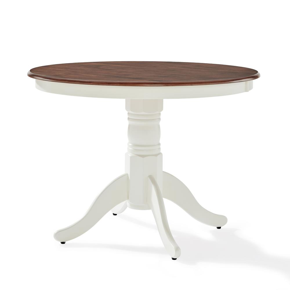 Shelby Round Dining Table Distressed White. Picture 4