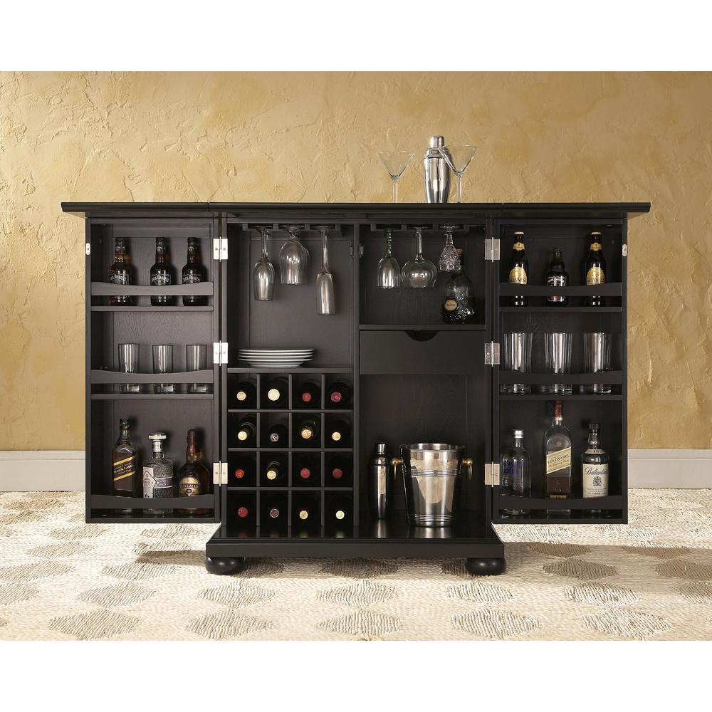 Alexandria Expandable Bar Cabinet Black. Picture 5