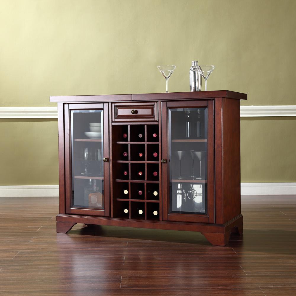 Lafayette Sliding Top Bar Cabinet Mahogany. Picture 5