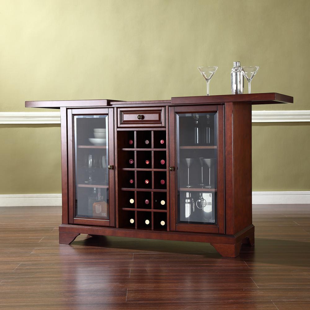 Lafayette Sliding Top Bar Cabinet Mahogany. Picture 6
