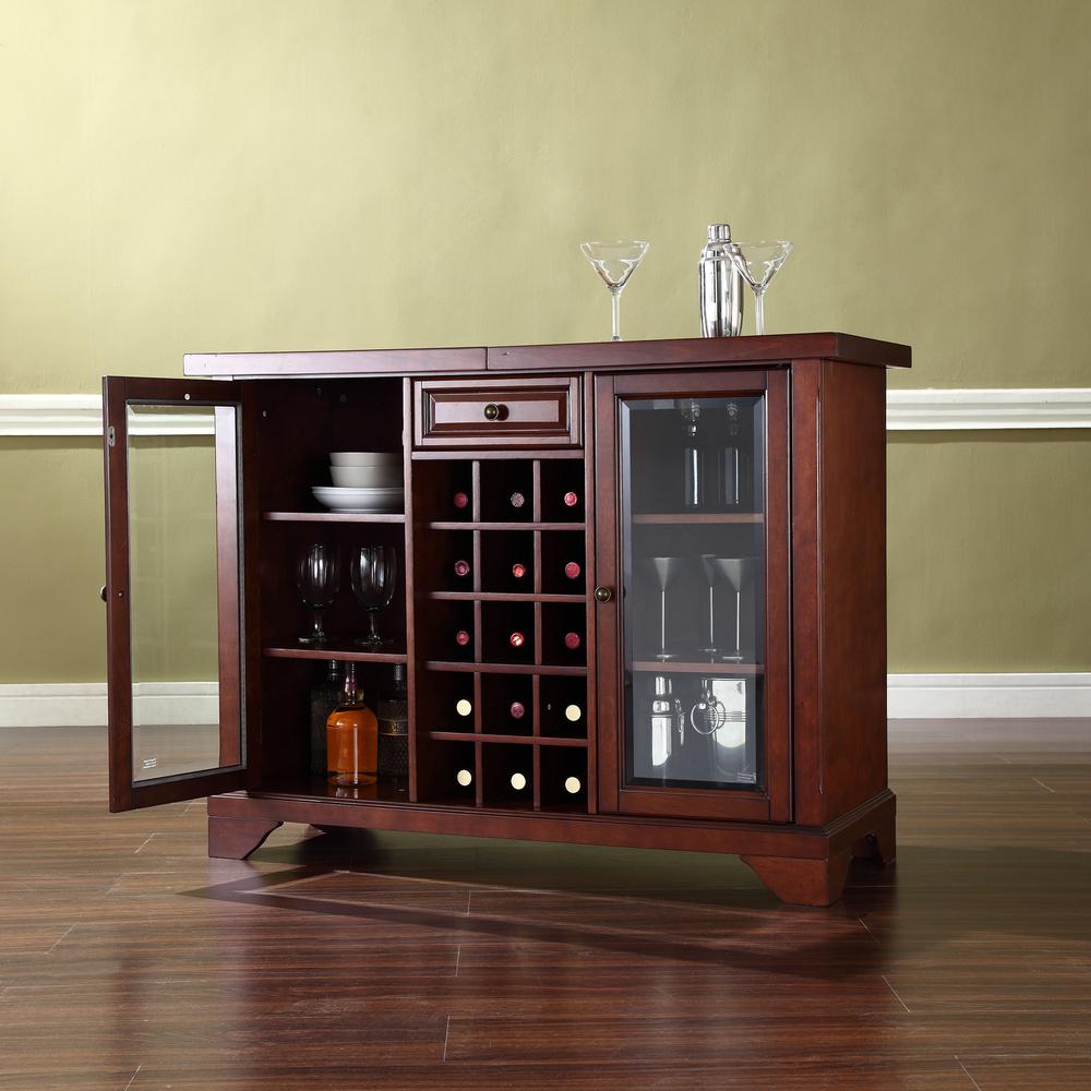 Lafayette Sliding Top Bar Cabinet Mahogany. Picture 7