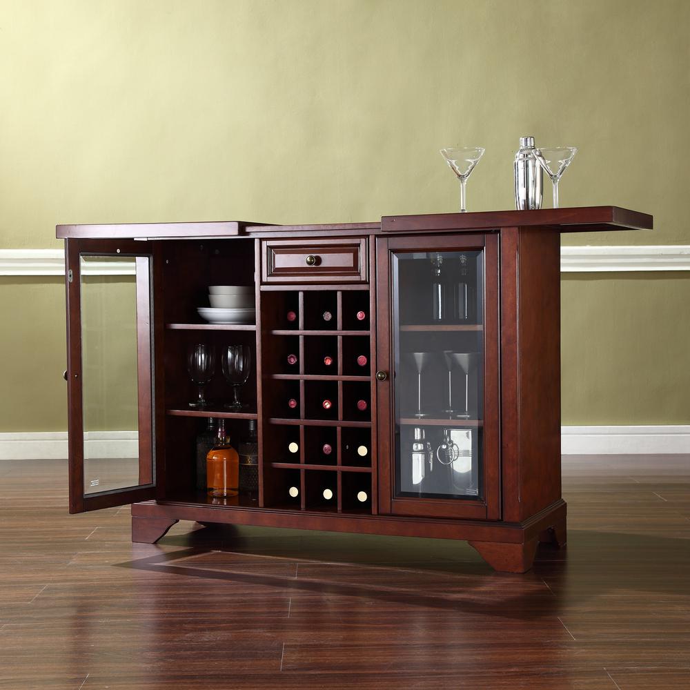 Lafayette Sliding Top Bar Cabinet Mahogany. Picture 8