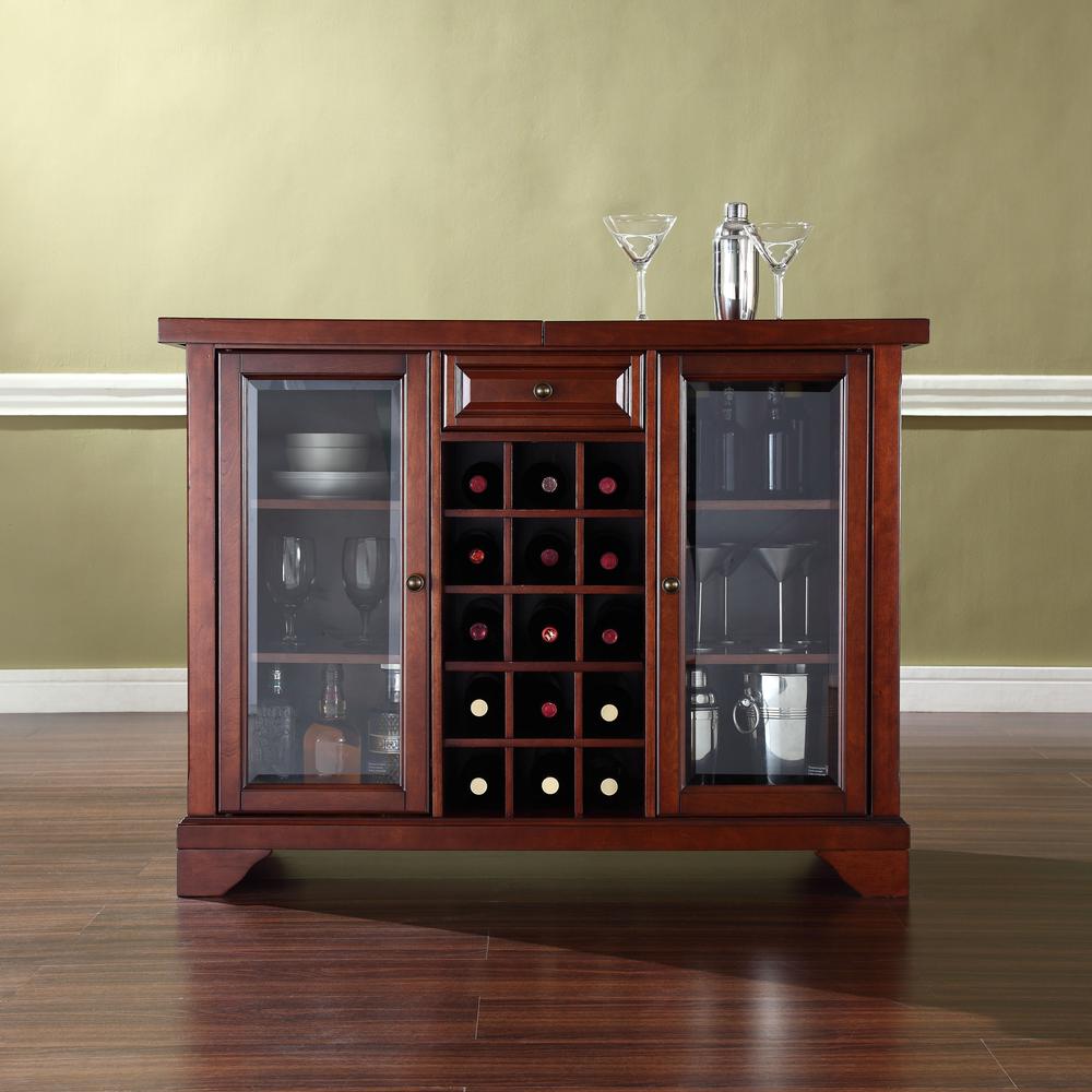 Lafayette Sliding Top Bar Cabinet Mahogany. Picture 9