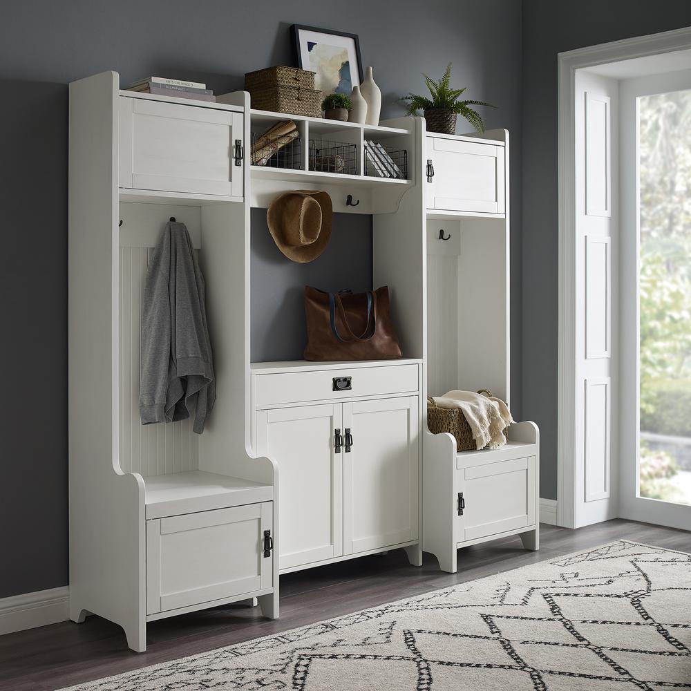 Modern Hall Tree with Storage Cabinet and 2 Large Drawers