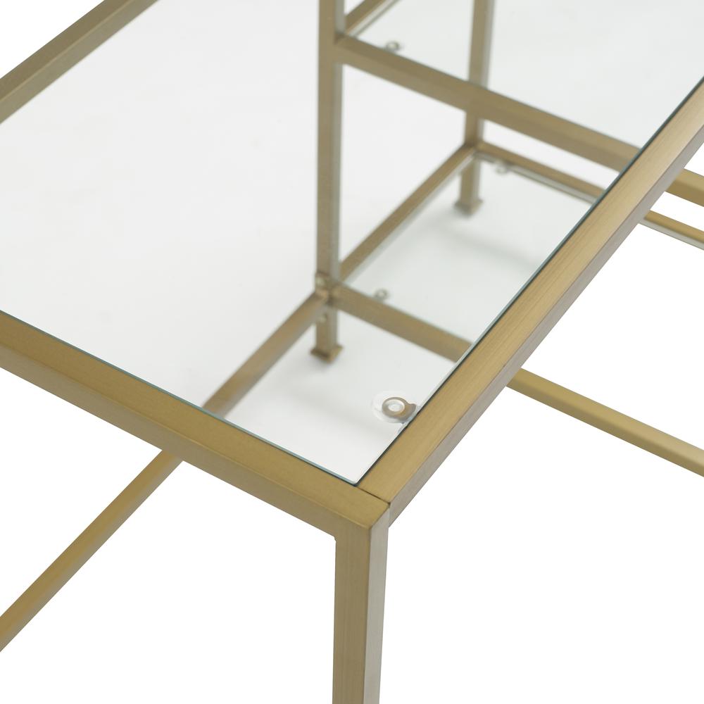 Aimee 3Pc Desk & Etagere Set Soft Gold - Desk & 2 Narrow Etageres. Picture 8