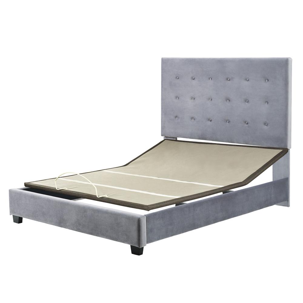 Reston Upholstered King Bed Slate - Headboard, Footboard, Rails. Picture 3