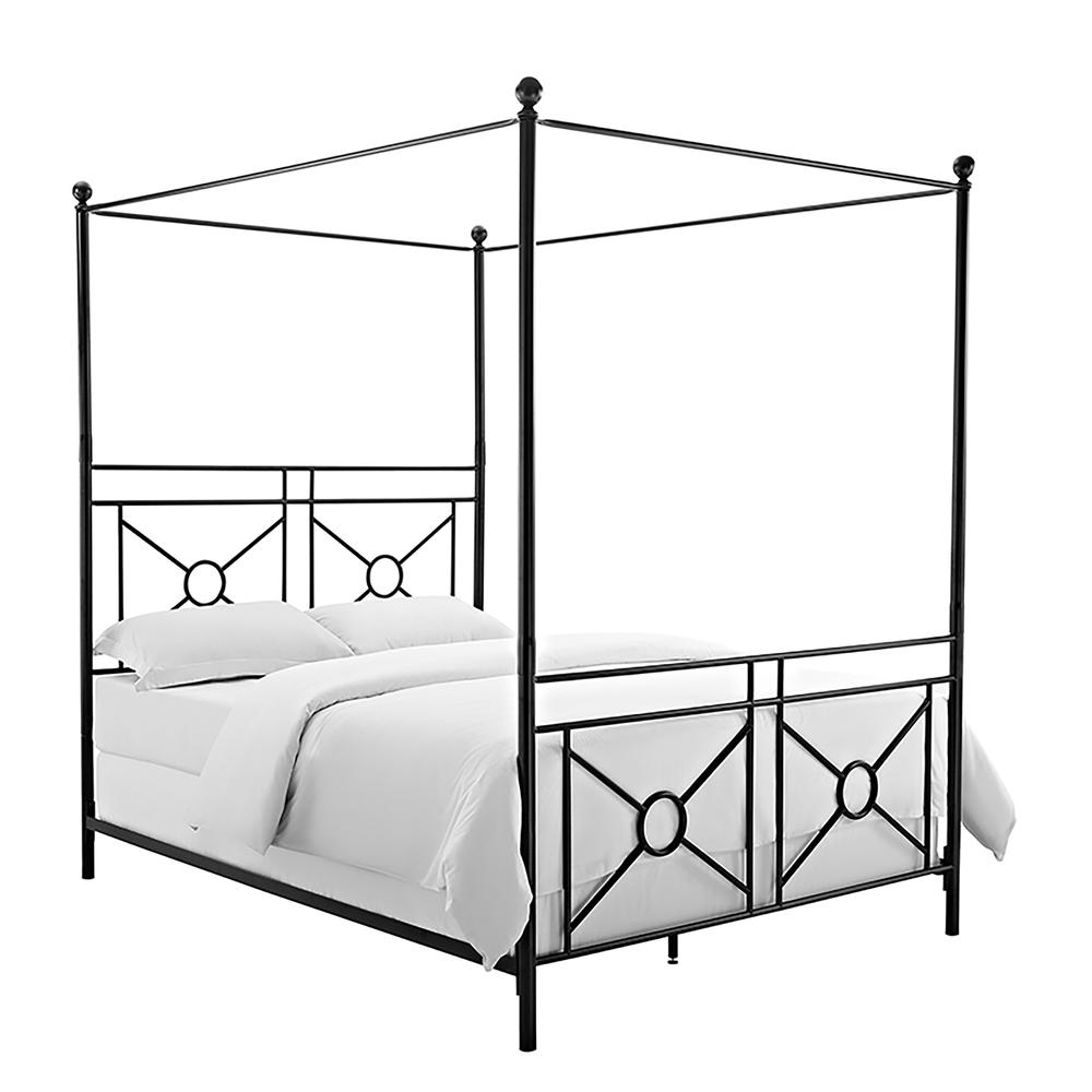 Montgomery Queen Canopy Bed Black - Headboard, Footboard, Finials, Rails, Canopy. Picture 2