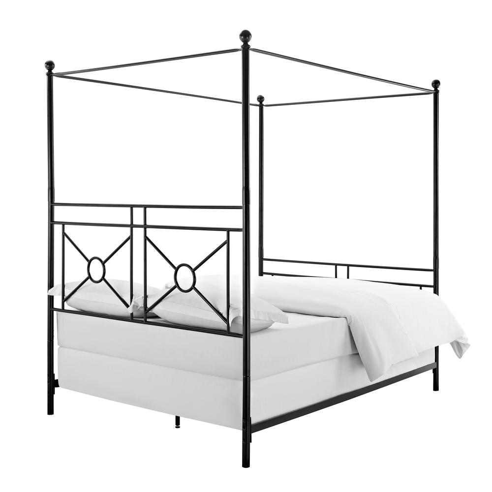 Montgomery Queen Canopy Bed Black - Headboard, Footboard, Finials, Rails, Canopy. Picture 4
