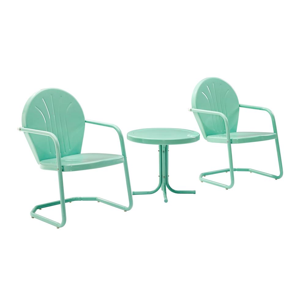 Griffith 3Pc Outdoor Chat Set Aqua - 2 Chairs, Side Table. Picture 5