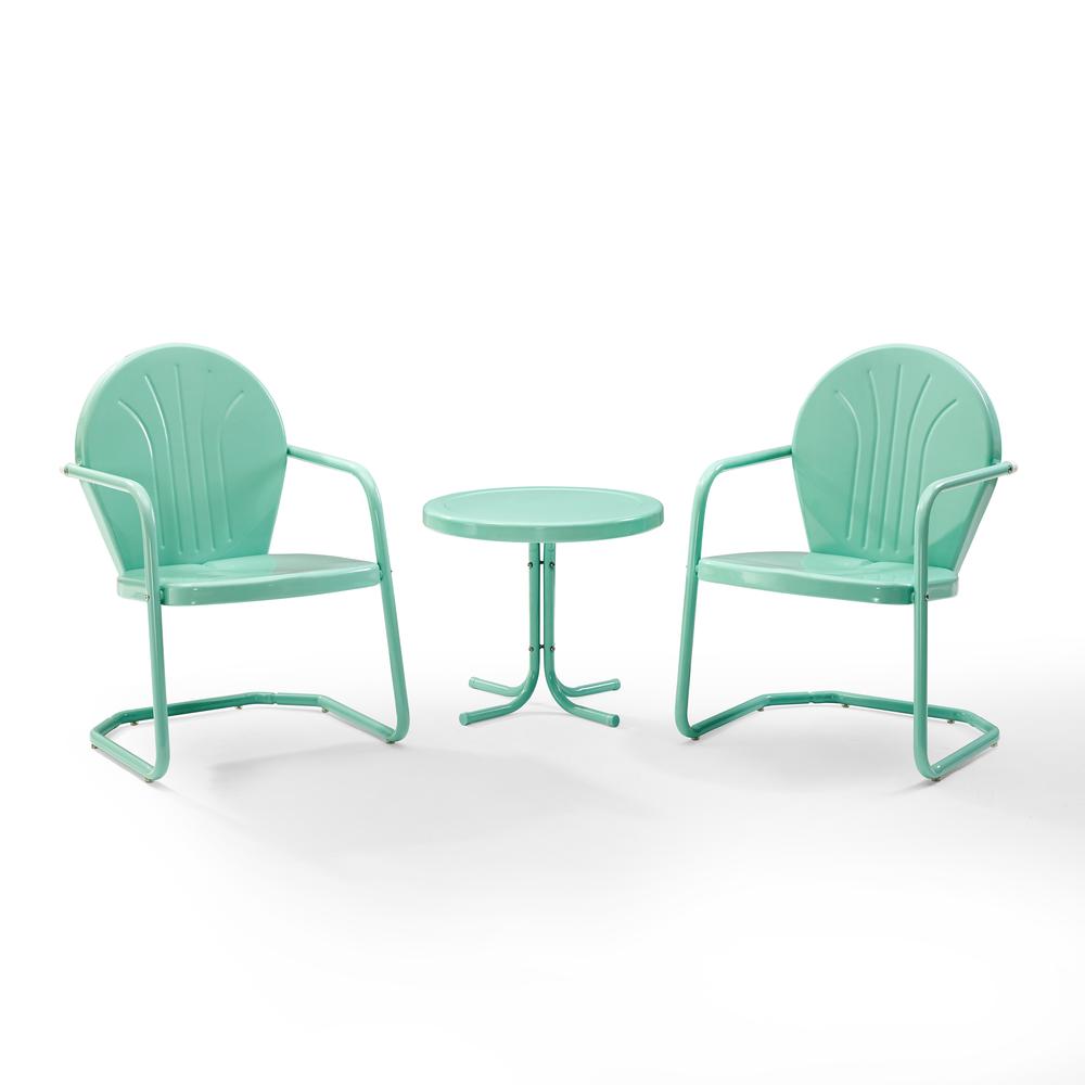 Griffith 3Pc Outdoor Chat Set Aqua - 2 Chairs, Side Table. Picture 6