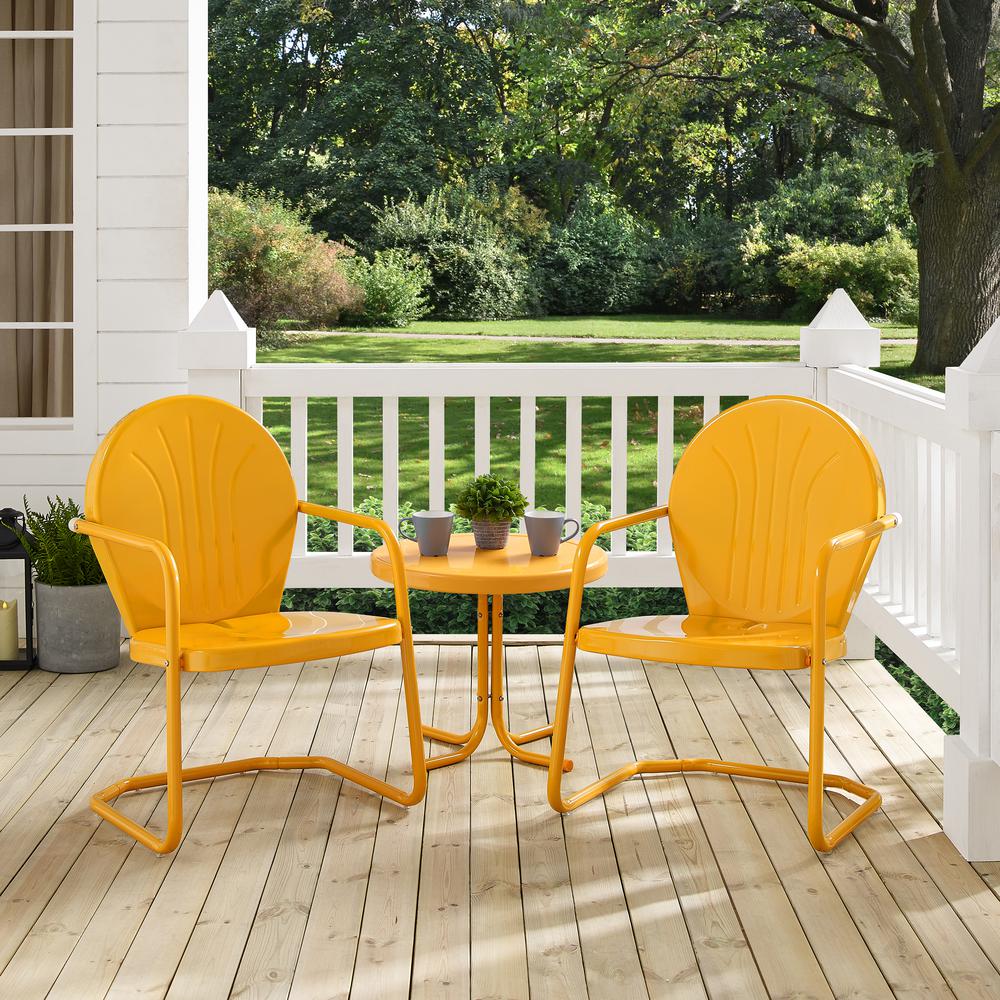 Griffith 3Pc Outdoor Chat Set Tangerine - 2 Chairs, Side Table. Picture 4