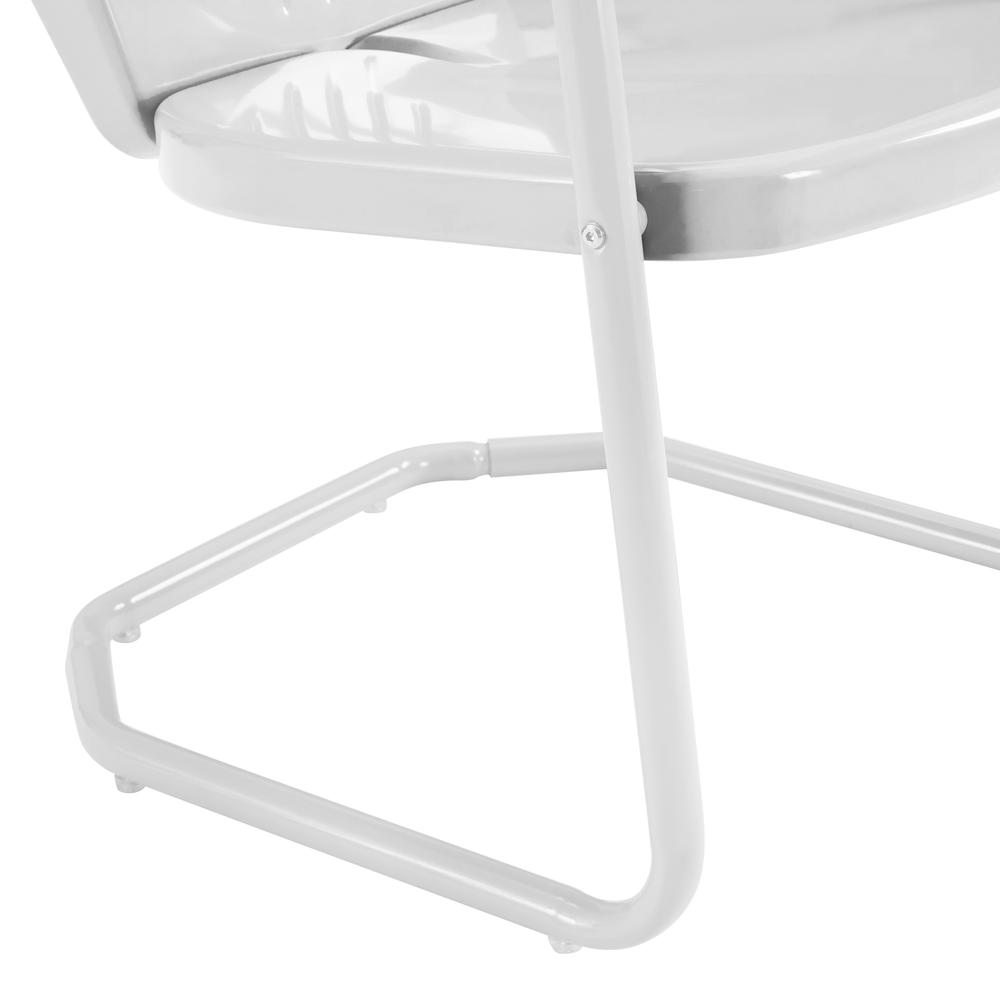 Griffith 3Pc Outdoor Metal Bistro Set White Gloss/White Satin - Bistro Table & 2 Chairs. Picture 9