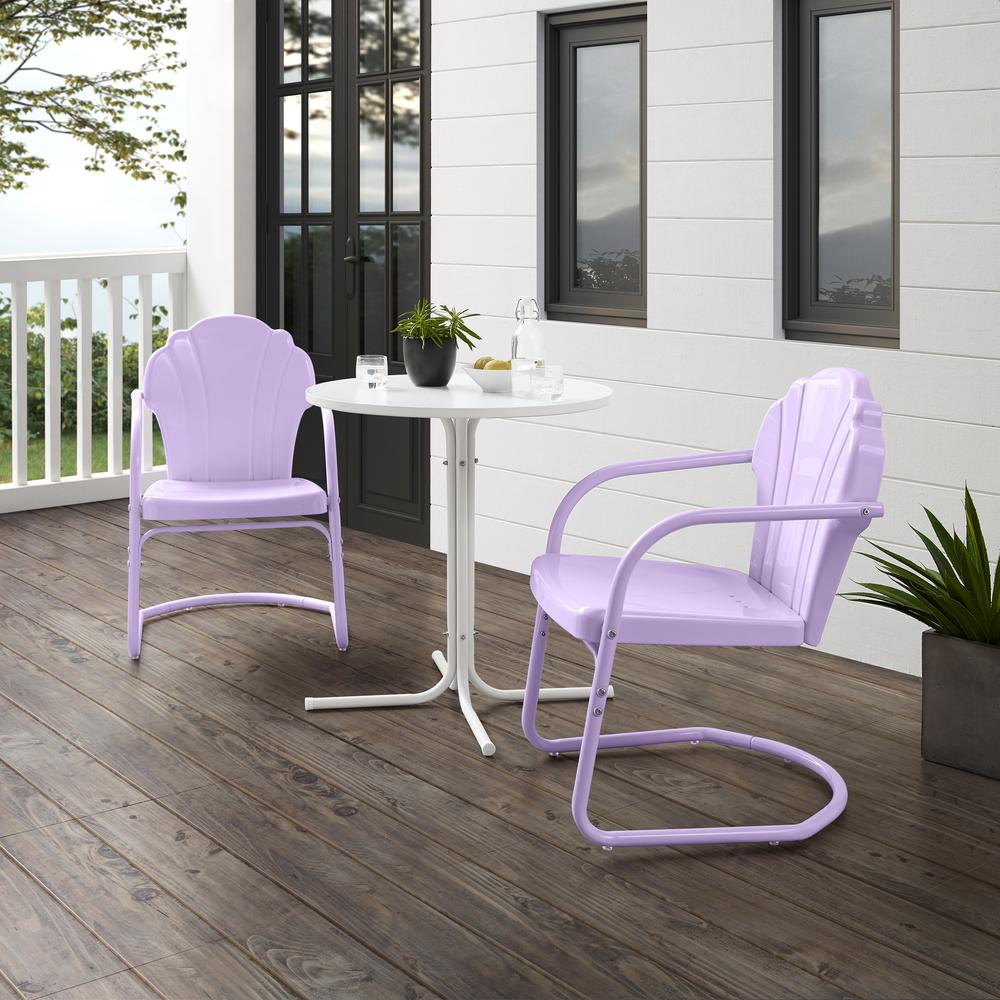 Tulip 3Pc Retro Outdoor Bistro Set- Bistro Table & 2 Chairs. Picture 11