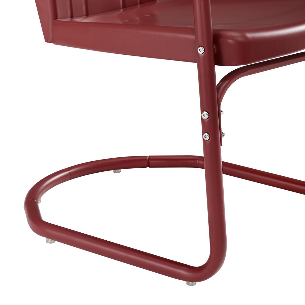 Tulip 3Pc Outdoor Bistro Set Dark Red Satin /White Satin - Bistro Table & 2 Chairs. Picture 5