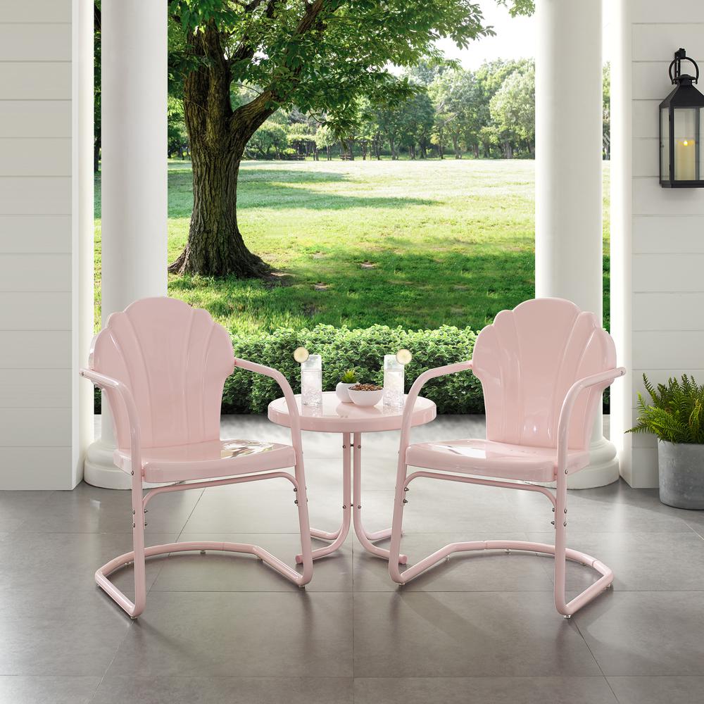 Tulip 3Pc Chat Set Pink - 2 Chairs, Side Table. Picture 3