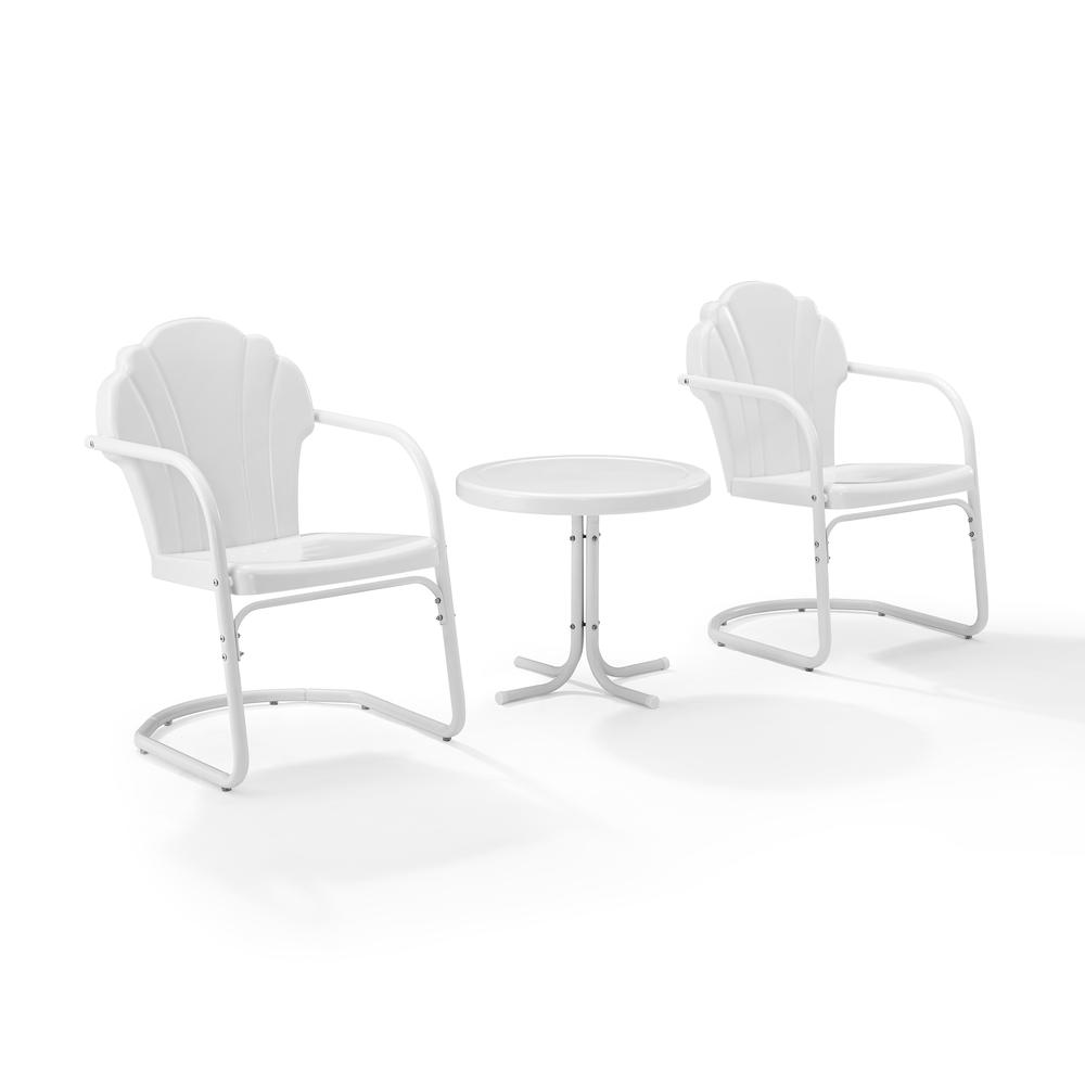 Tulip 3Pc Chat Set White - 2 Chairs, Side Table. Picture 1