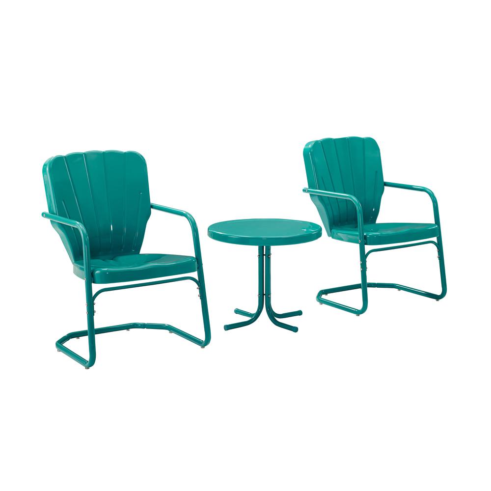 Ridgeland 3Pc Chat Set Turquoise - 2 Chairs, Side Table. Picture 4