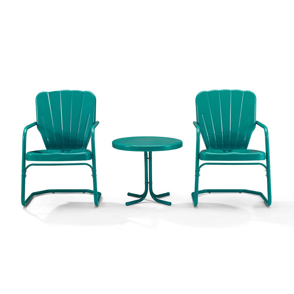 Ridgeland 3Pc Chat Set Turquoise - 2 Chairs, Side Table. Picture 1