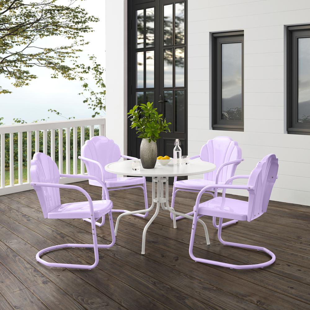 Tulip 5Pc Retro Outdoor Dining Set- Dining Table & 4 Chairs. Picture 2